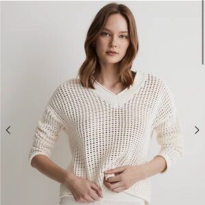 Madewell open stitch v-neck sweater